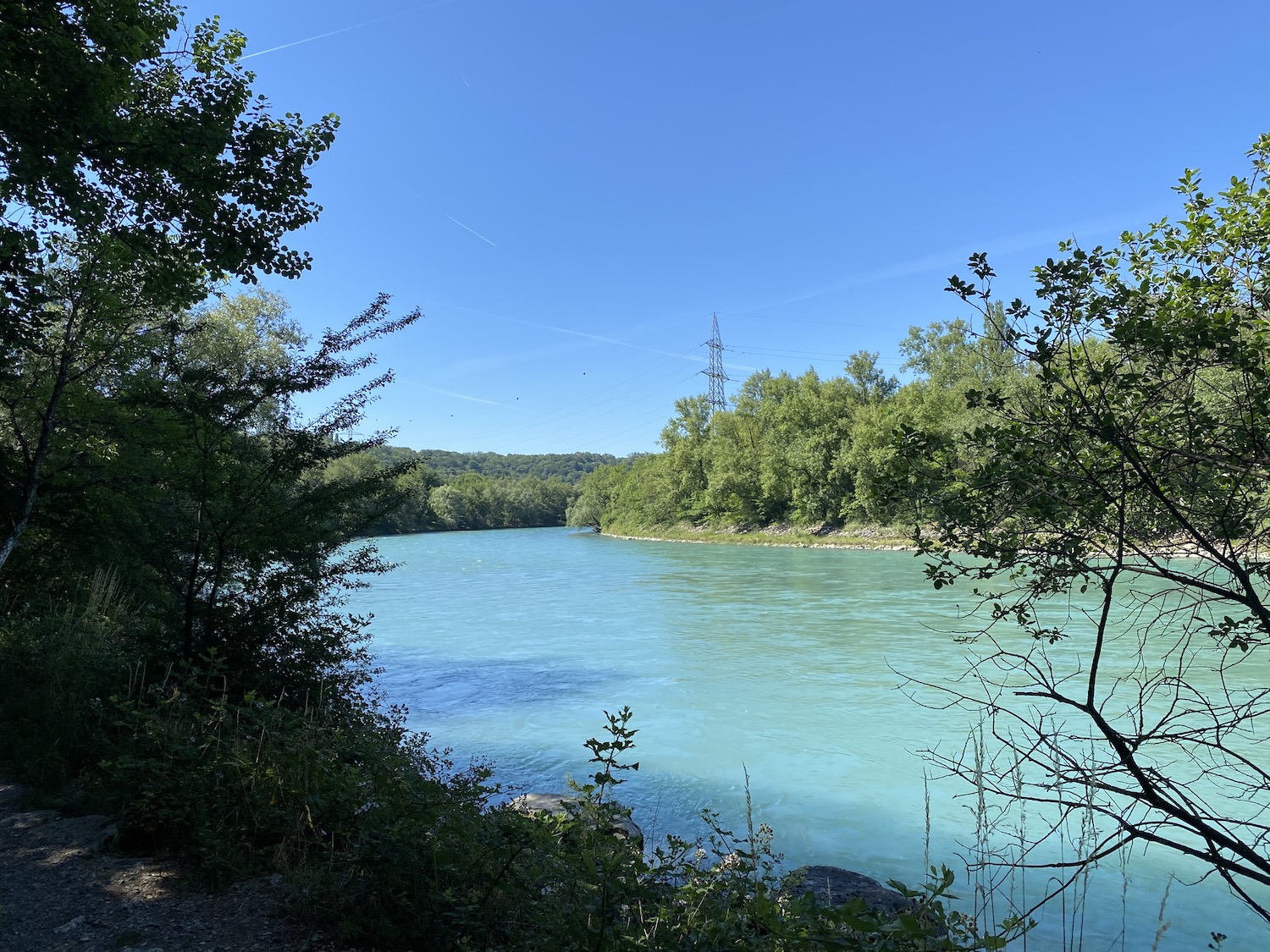 la balade du moulin vert le long du Rhône